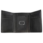 RFID Leather Trifold Wallets for Men ID Window (Rich Black)