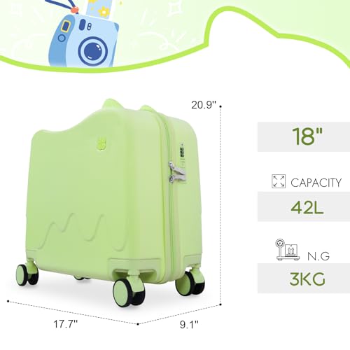 18" Ride On Suitcase for Kids (GREEN 18")
