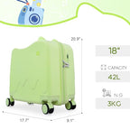 18" Ride On Suitcase for Kids (GREEN 18")