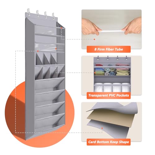 1 Pack Over The Door Shoe Organizer (GREY / 25+ Pairs)