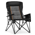 Heavy Duty 550LBS Padded Camping Chairs with Lumbar Support (Black / 1PC)