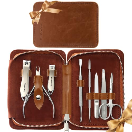 Stainless Steel Manicure Set 8 (Brown-1)