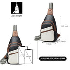 Sling Bag Crossbody Bags for Women Small Cross Body Bag Fanny Packs Chest Sling Purse for Daily Travel Leisure Sport (4-1 White Black With Brown)