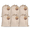 LFH Home Cotton Rich Canvas Extra Large Laundry Bag with Drawstring and Handles Heavy Duty (24”x36” (Pack of 6) / Natural)