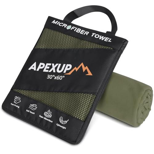 Microfiber Travel Towel (Army Green / 60"×30" Single)
