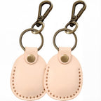 2 Pack Genuine Leather AirTag Holder Compatible with Apple AirTag 2nd Gen & 1st Gen ([2 pack] White)