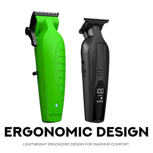 2-in-1 Vader Clipper & Trimmer Kit | Cordless Beard Trimmer & Mens Clippers Set for Barbers or Home | with DLC Coated Blades | Acid (Acid)