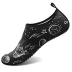 Water Shoes for Women Men Quick (5-6 Women/4-5 Men / Space Black White)
