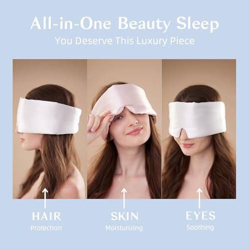 Silk Sleep Mask for Women and Men (Light Blue)