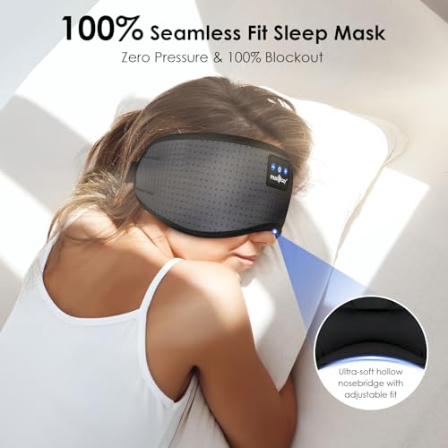 Sleep Headphones Bluetooth 5.4 Sleep Mask with HD Sound (Gray)