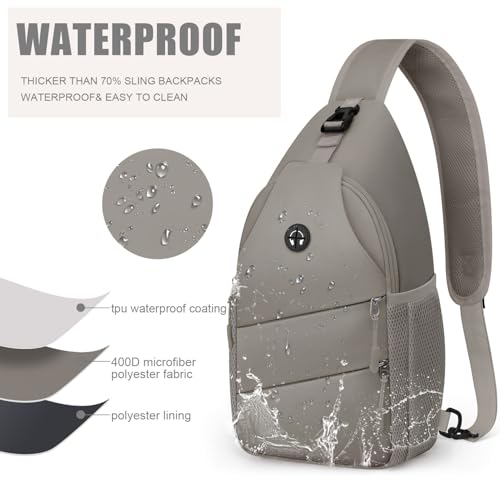 Crossbody Bags for Women Men Trendy Sling Bag Backpack Chest Bag (Large / Khaki)
