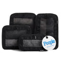 Compression Packing Cubes for Travel (4-Pack / Black)