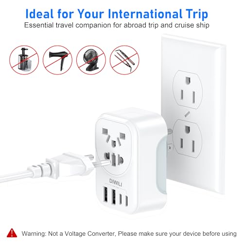 World to US Canada Travel Plug Adapter (Type B - USA/Japan)