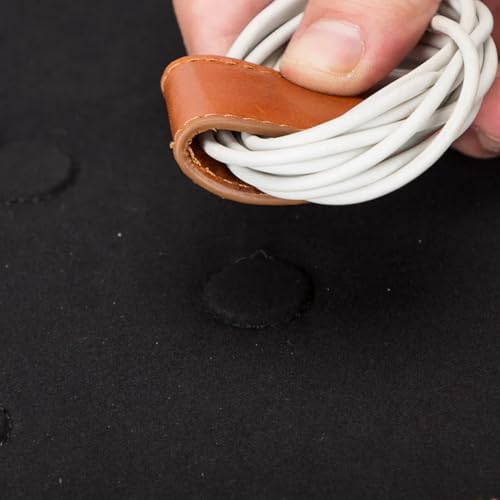 Medicine Handmade Leather Cable Organizer Bag (Tan)