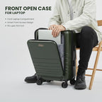 Hardside Carry On Luggage 22x14x9 Airline Approved (Olive Green)