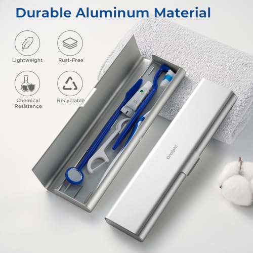 Wider Aluminum Toothbrush Travel Case (Silver / 1 Pack (Large))