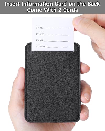 Leather Luggage Tags for Suitcases (Black / 2 Pack)