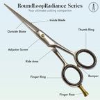 Professional Hair Cutting Scissors (Silver / RoundLoopRadiance Series)