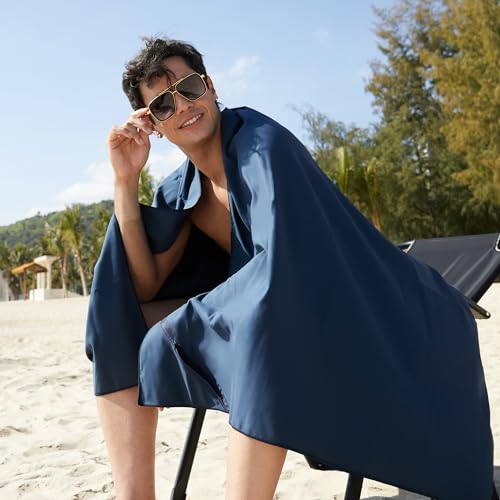 Microfiber Towel Quick Dry Camping & Travel & Gym Towel. Compact (Navy Blue / 72.00" x 40.00")