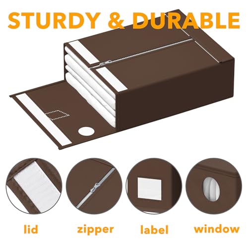 3 Pack Bed Sheet Organizers and Storage (3 Pack / Brown)