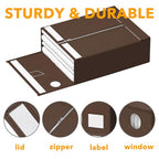 3 Pack Bed Sheet Organizers and Storage (3 Pack / Brown)