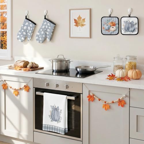 Blue Fall Kitchen Decor Set (Fall Blue Pumpkin)