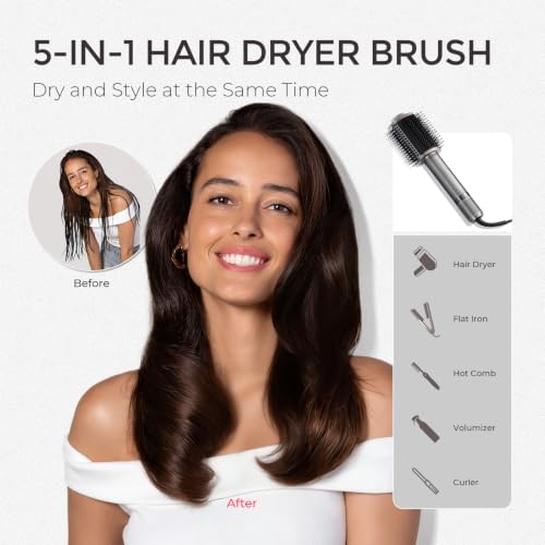 4.0 Hair Blow Dryer Brush (Metal Grey)