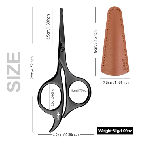 4.7 inch small nose hair scissors (Black)