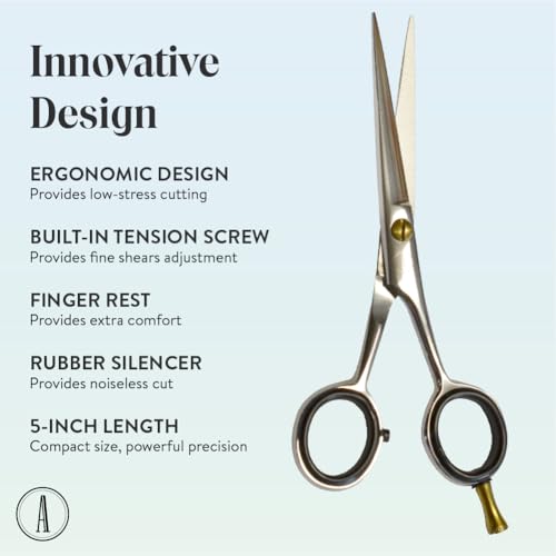 Professional Hair Cutting Scissors (Silver / RoundLoopRadiance Series)