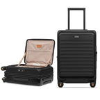 Top Opening Carry on Luggage with Narrow Trolley Handle (Black / 20 Inch)