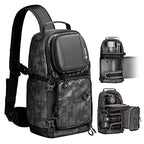 Camera Sling Bag DSLR Sling Backpack for Photographers with Waterproof Raincover Tripod Holder TR (Large / Sling Bag Grey)