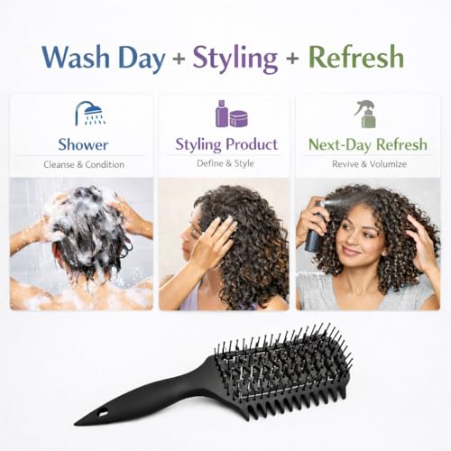 Curl Defining Brush for Curly Hair (9118 Black)