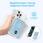 Magnetic Portable Charger with Apple (Sky Blue)