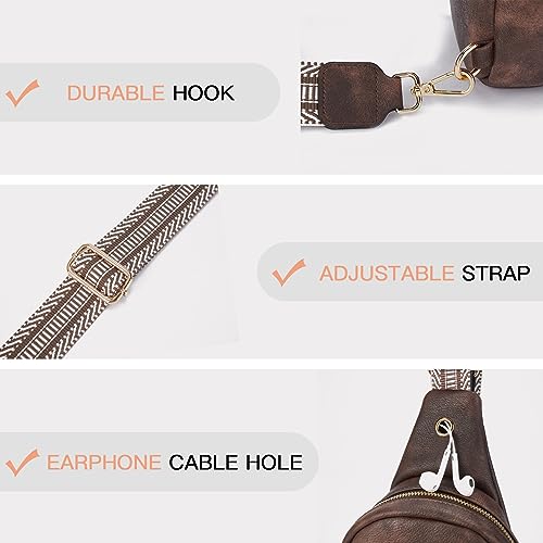 Crossbody Bags for Women PU Leather Cross Body Sling Bag for Woman Travel Coffee (2-coffee)