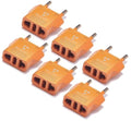 United States to Portugal Travel Power Adapter to Connect North American Electrical Plugs to Portuguese Outlets for Cell Phones (6-Pack / Orange)