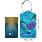 2 Pack Luggage Tag for Suitacase (Blue Butterfly)