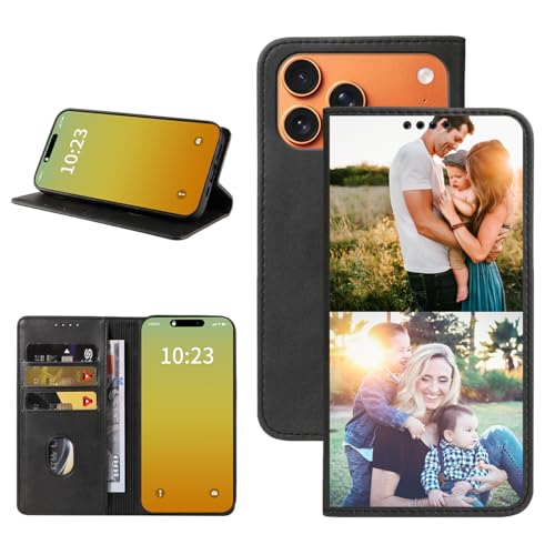 Custom Wallet Phone Case for iPhone 17 Pro Max (iPhone 17 Pro Max / Black-B)