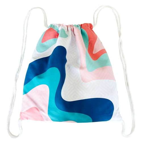 Beach Towel Backpack (1 Pack- Pink Blue / 75”x 35”)