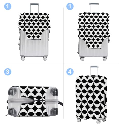 Geometric Luggage Cover Washable Suitcase Protector Anti (Geometric / M(24-26inch suitcase))