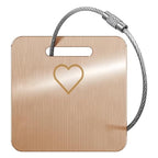 5Pack) Custom Personalized Luggage Tags-Customized Unique tag for Suitcase Backpack Travel,Bags (Rose Golden(2×2) GT- Heart) (Rose Golden(2×2)gt- Heart)