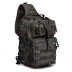 Tactical Sling Bag Pack Military Assault Rucksack Shoulder Bag Backpack Chest Pack Handbag Waterproof for Travel Hiking Camping Trekking Exploring Fishing Hunting (Black Cp)