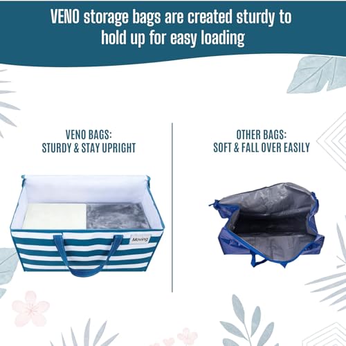 Moving Bags Wide Open Top (Classic Navy Stripe / 10 Pack)