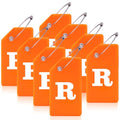 8 Pack Initial Luggage Tags for Suitcases Airplane Travel Essentials (Orange / Letter R)