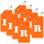 8 Pack Initial Luggage Tags for Suitcases Airplane Travel Essentials (Orange / Letter R)