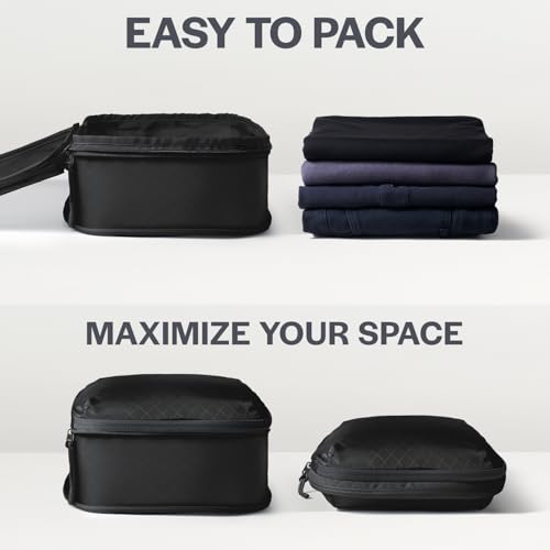 Ultralight Compression Packing Cubes for Travel (3-Pack / Black)