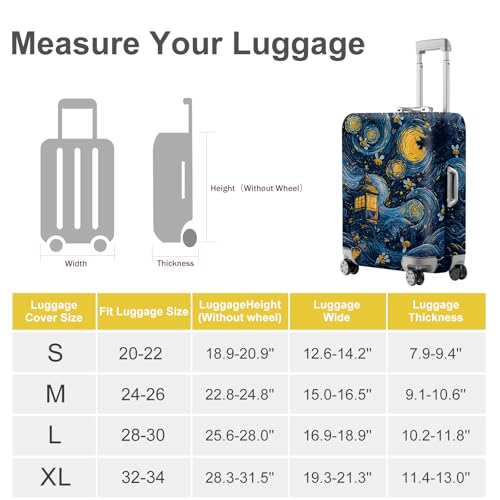 Starry Night Bee Luggage Cover (#137 / M(fits 24-26Inch suitcase))