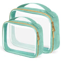TSA Approved Travel Toiletry Bag (Green / 2 Pack, 1 Medium, 1 Large)