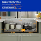 36"x19" Undermount Double Bowl Kitchen Sink 64 (Stainless Steel / 36" (60/40))