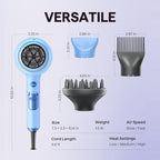 Blown Away Ionic Hair Dryer with Diffuser for Curly Hair (Sky Blue)
