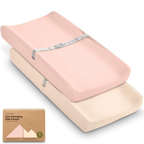 2 Pack Baby Changing Pad Cover for Girl (Cameo)